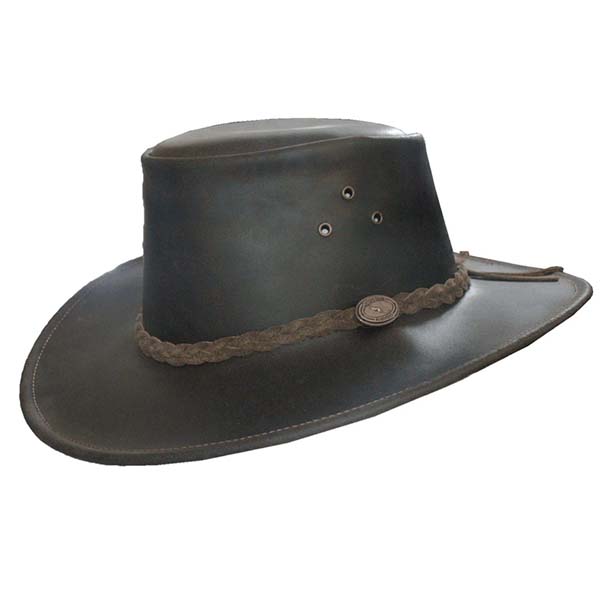 LEATHER COWHIDE AUSSIE HAT